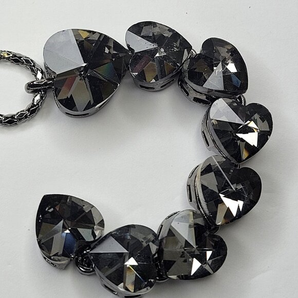 Crystal Heart Shape Pendants Necklace Long Statement Heart shape Necklace - Picture 14 of 14